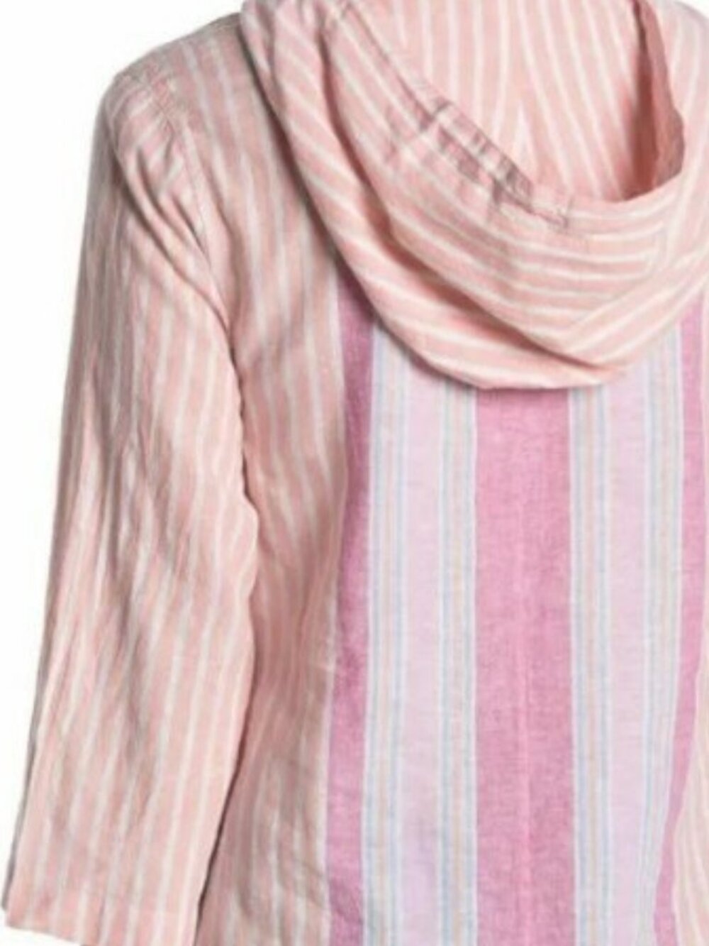 Tommy Bahama NEW Hoodie Top 3/4 Sleeve Baja Tunic Pullover Cotton Linen Women M - Picture 4 of 16